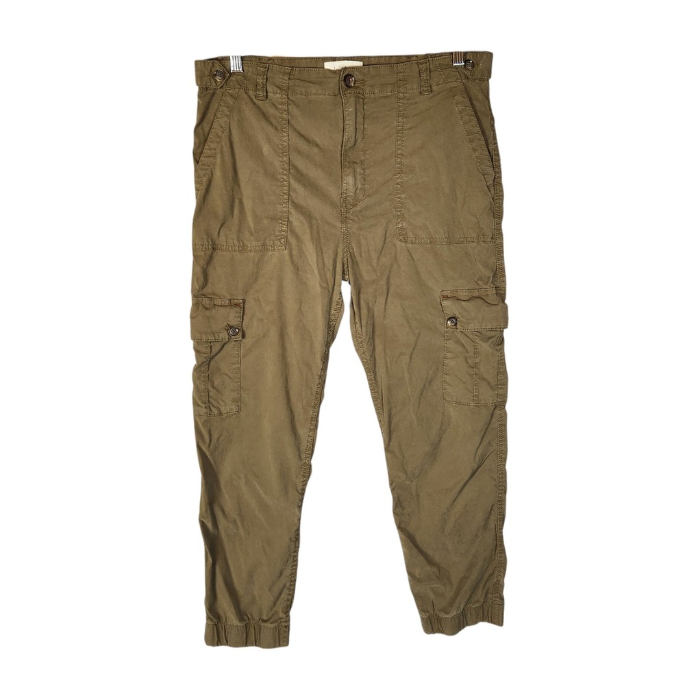 Anthropologie Cargo Jogger Pants Women's 31 Olive Green Utility Pockets